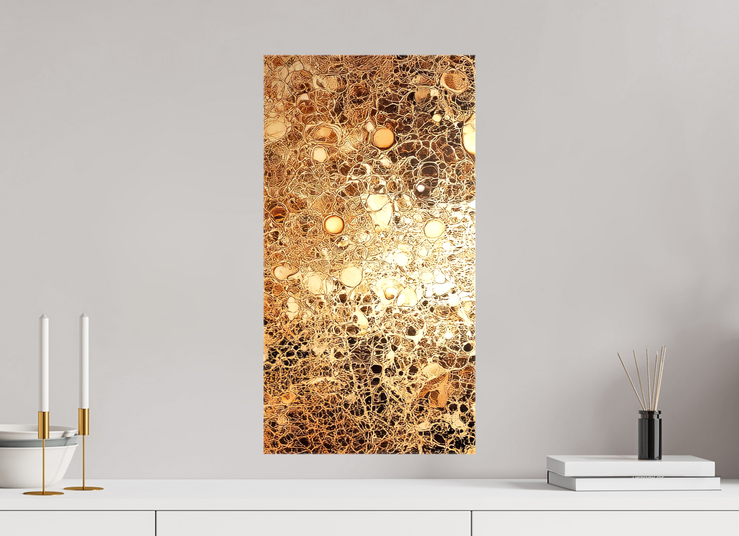 12 x 22.9″, Glossy Canvas Gold Leather
