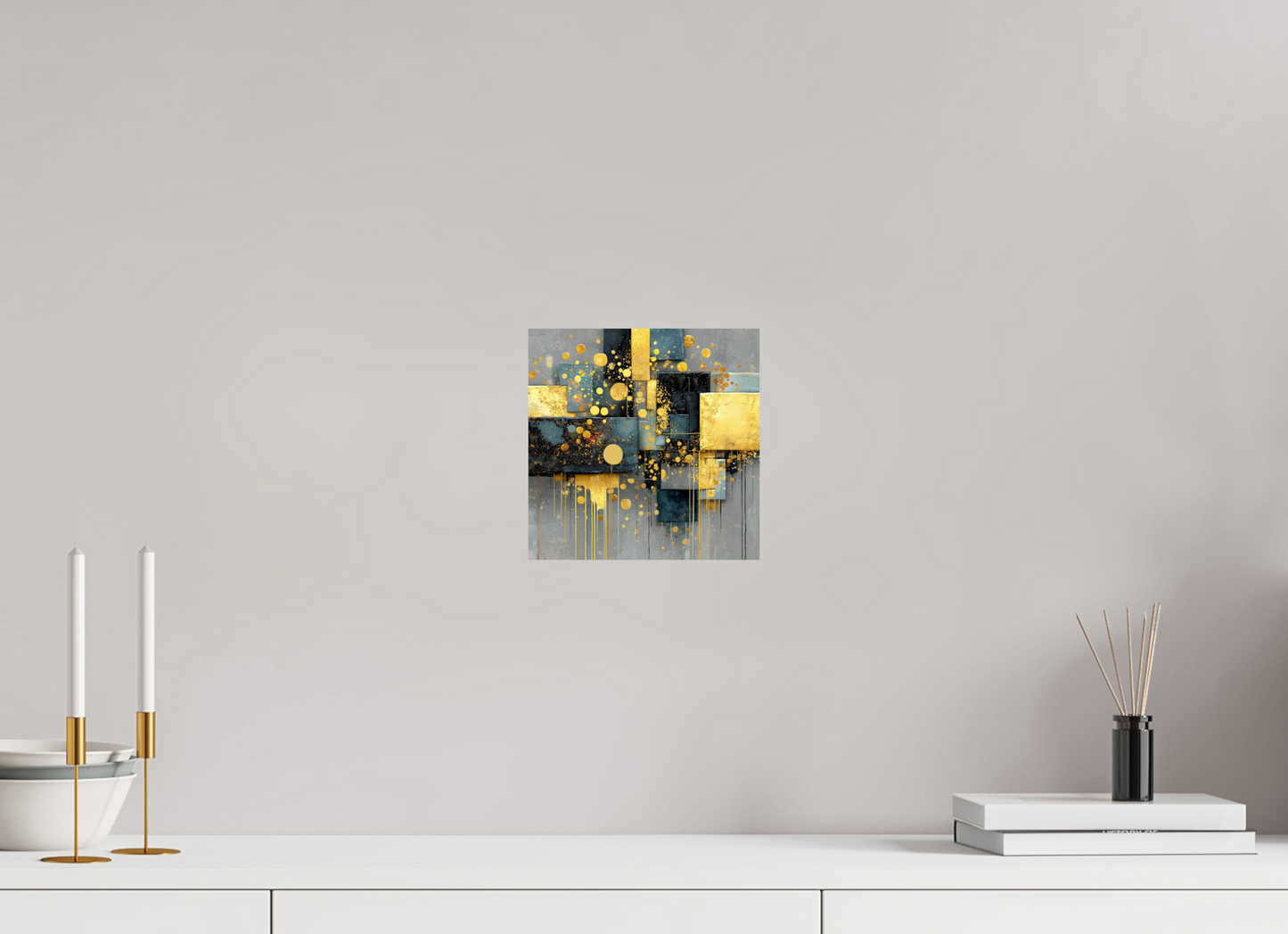8 x 8″, Fine Art Print On Aluminum Dibond Abstract Gold