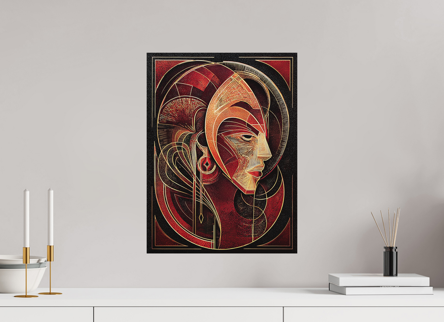 15 x 20″, Photo Print on Aluminum Backing Art Deco Face