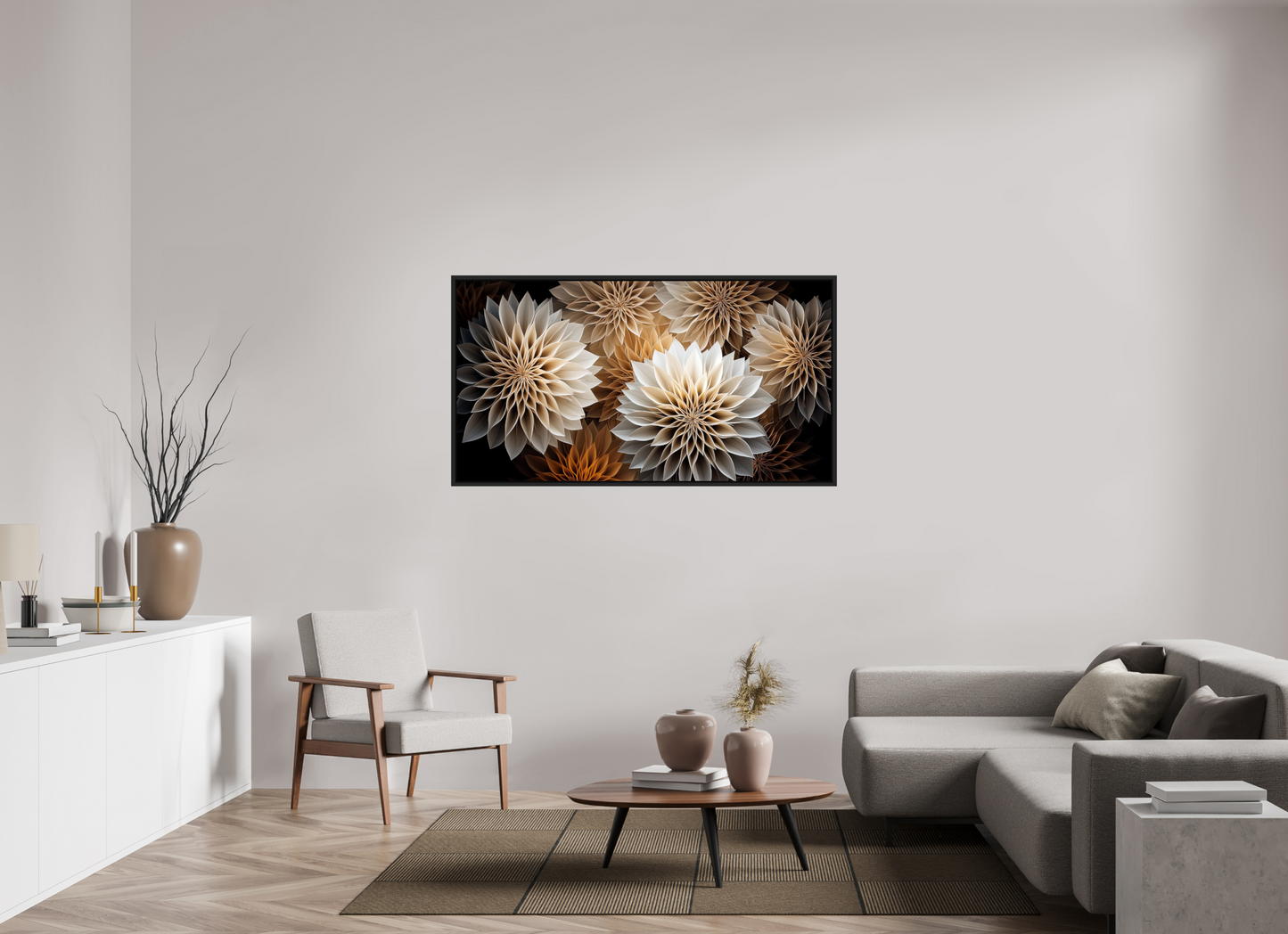 60 x 32″, Fine Art Print on Aluminum Dibond with Boarder Pollen Flowers