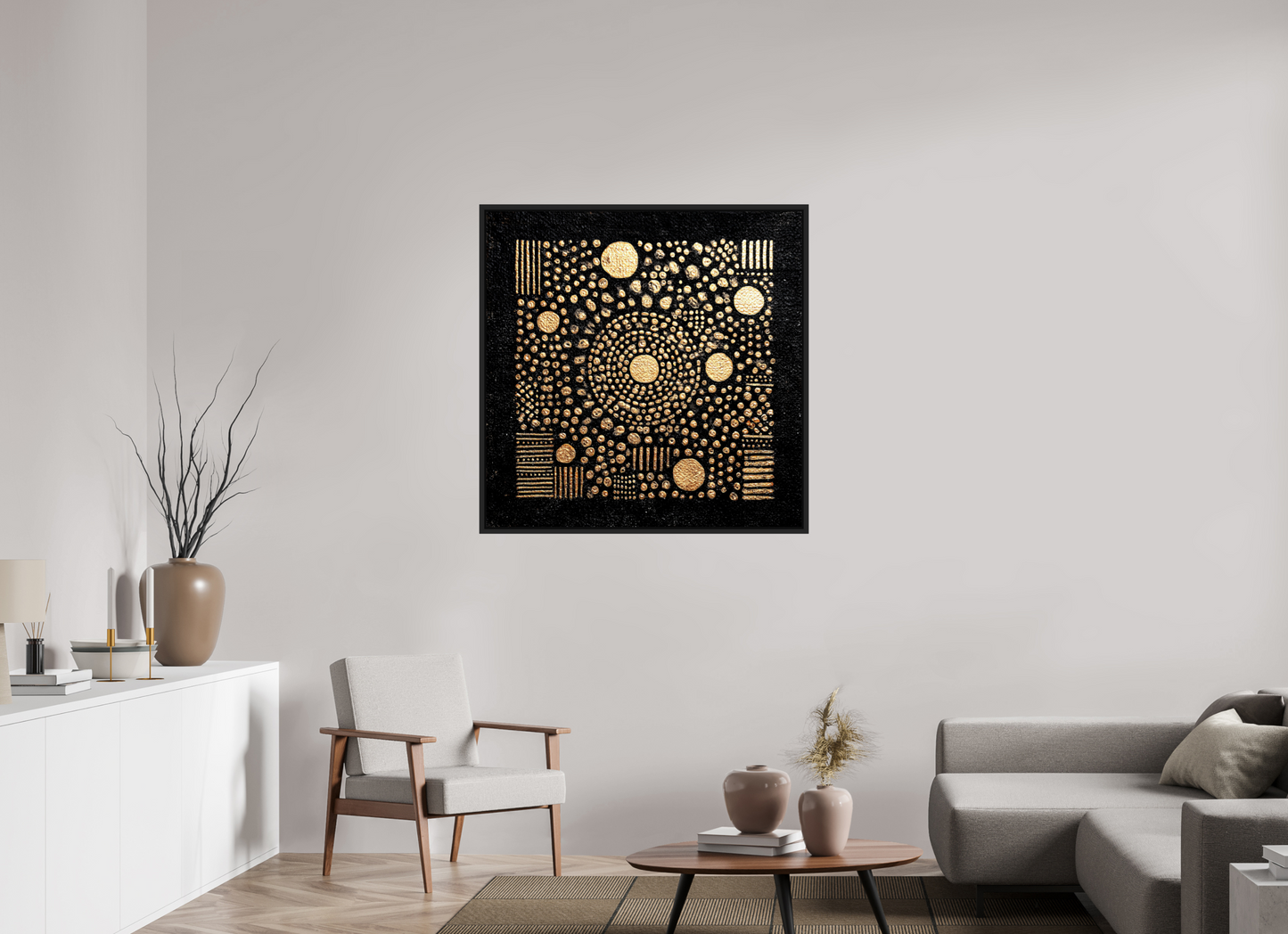 40 x 40″, Fine Art Print on Aluminum Dibond with Boarder Gold QR