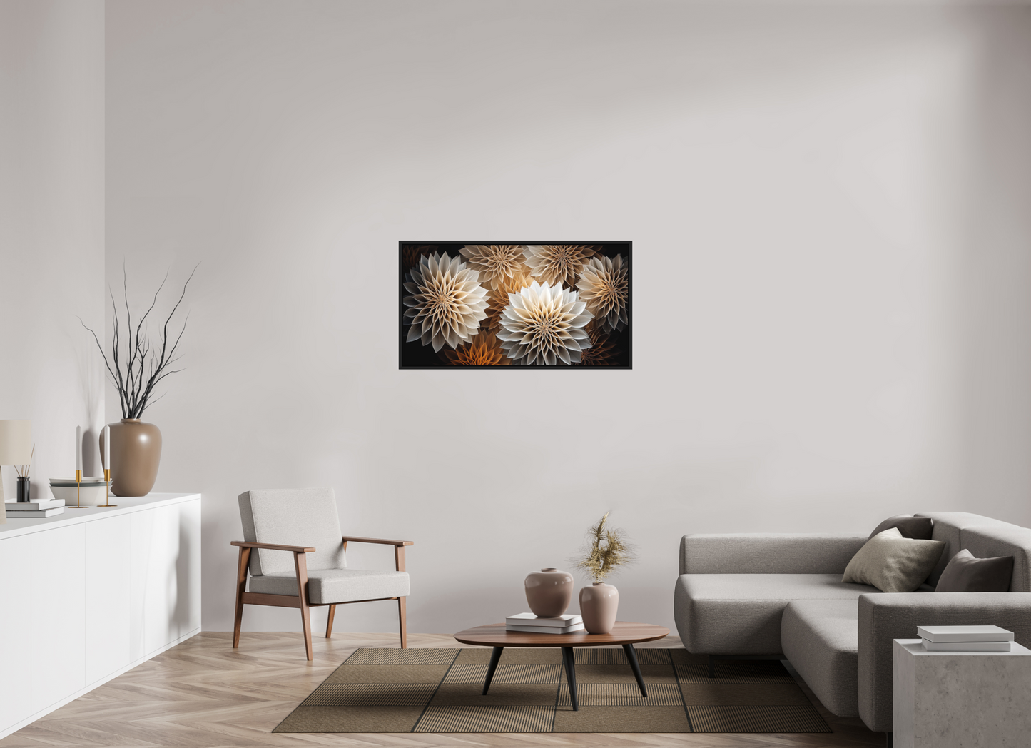 45 x 24″, Photo Print on Aluminum Backing with boarder Pollen Flowers