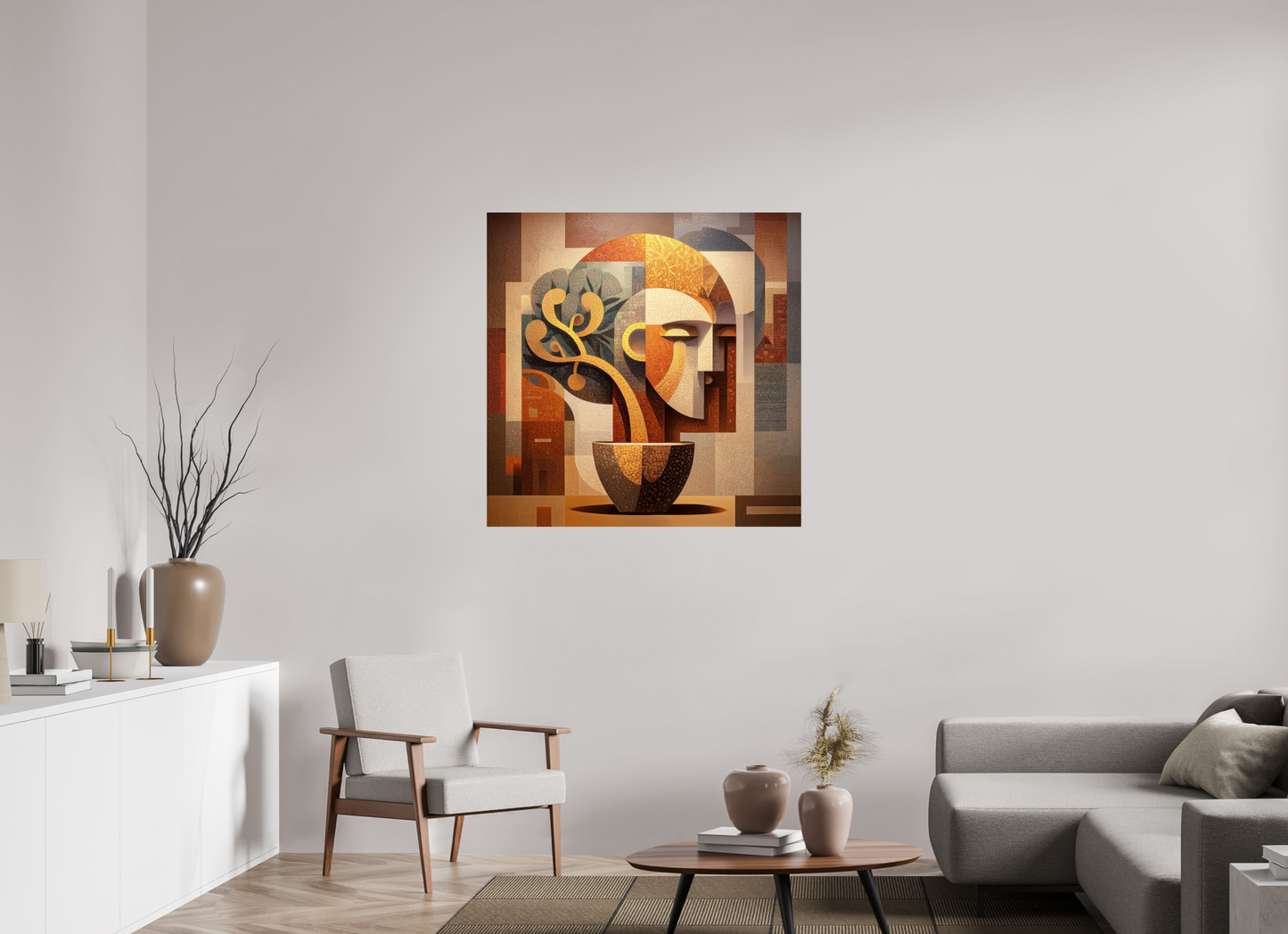 40 x 40″, Fine Art Print On Aluminum Dibond Abstract Pot Head
