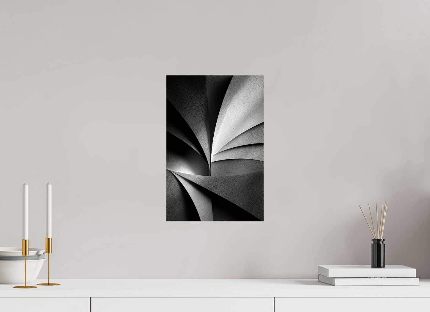 10 x 15″, Fine Art Print On Aluminum Dibond Abstract B&W 1