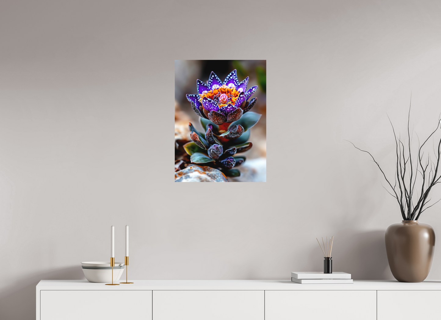 18 x 24″, Photo Print on Aluminum Backing Caterpillar Flower