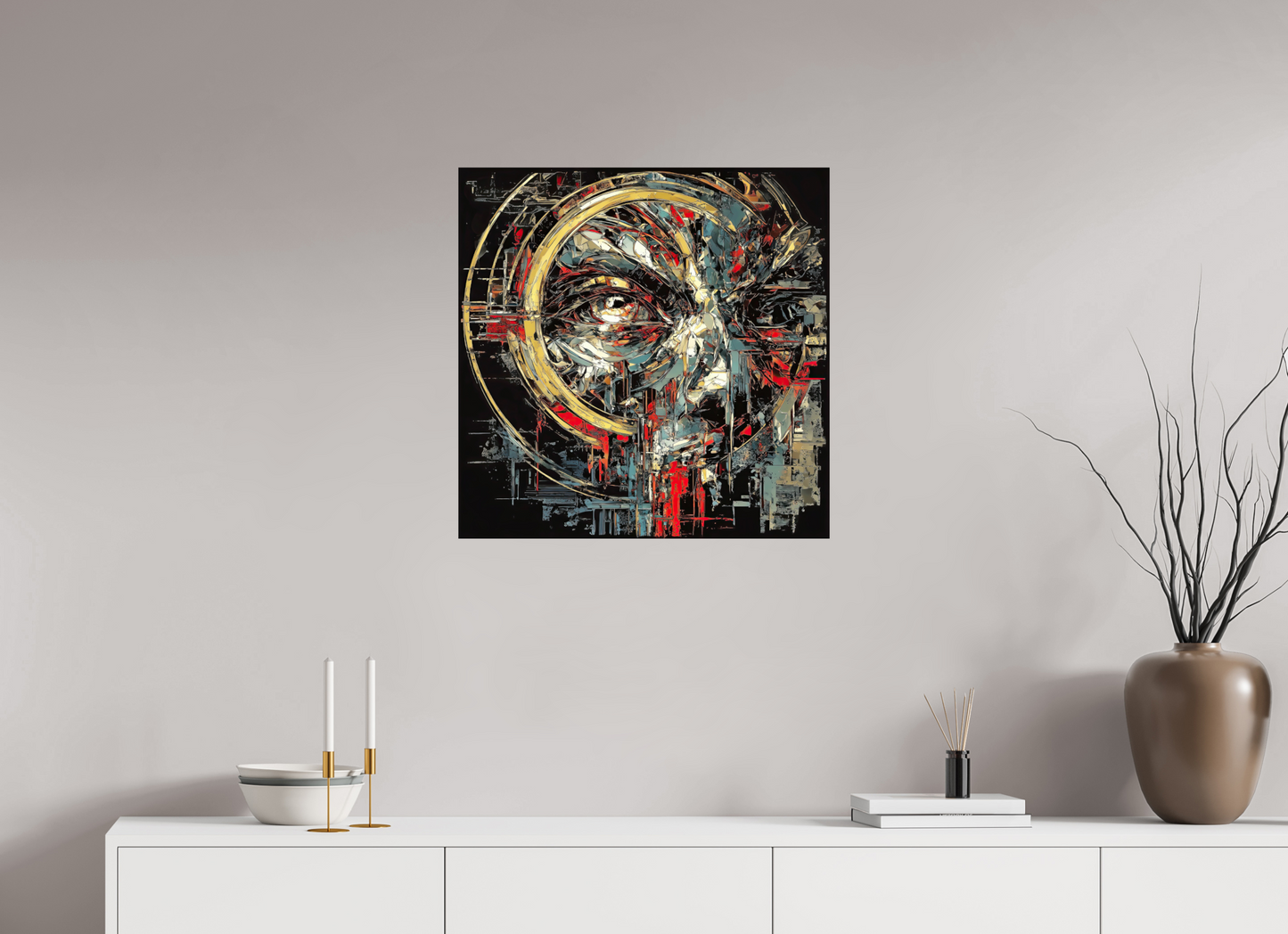 25 x 25″, Fine Art Print On Aluminum Dibond Abstract Male Eye