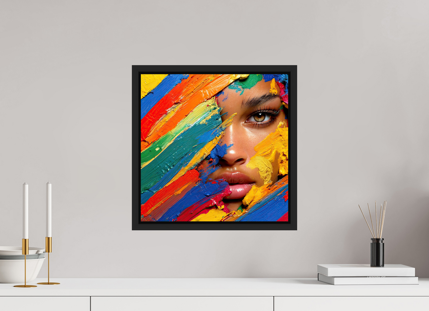 15 x 15″, Fine Art Print on Aluminum Dibond with Boarder Paintress