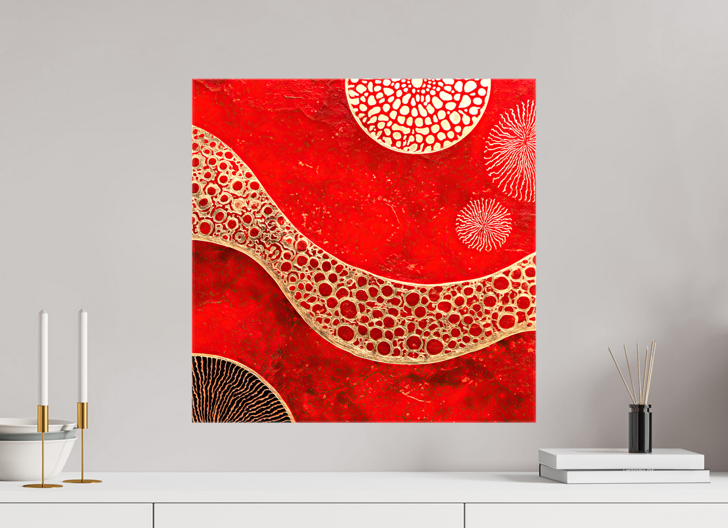 20 x 20″, Glossy Canvas Blood Cells