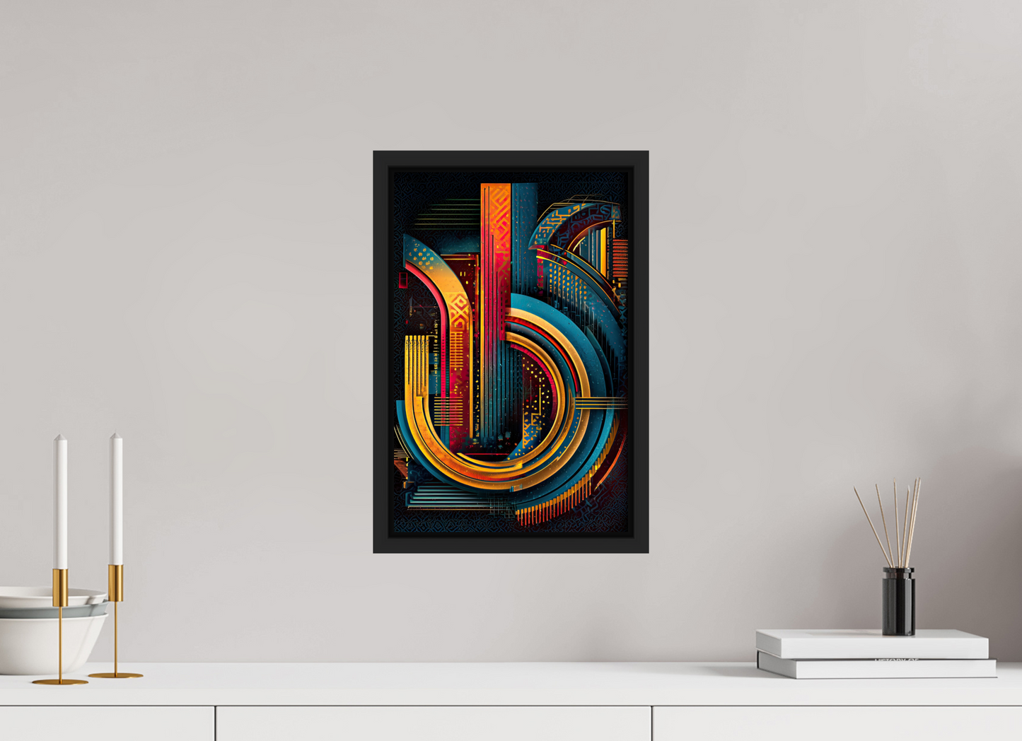10 x 15.4″, Fine Art Print on Aluminum Dibond with Boarder Abstract Jazz