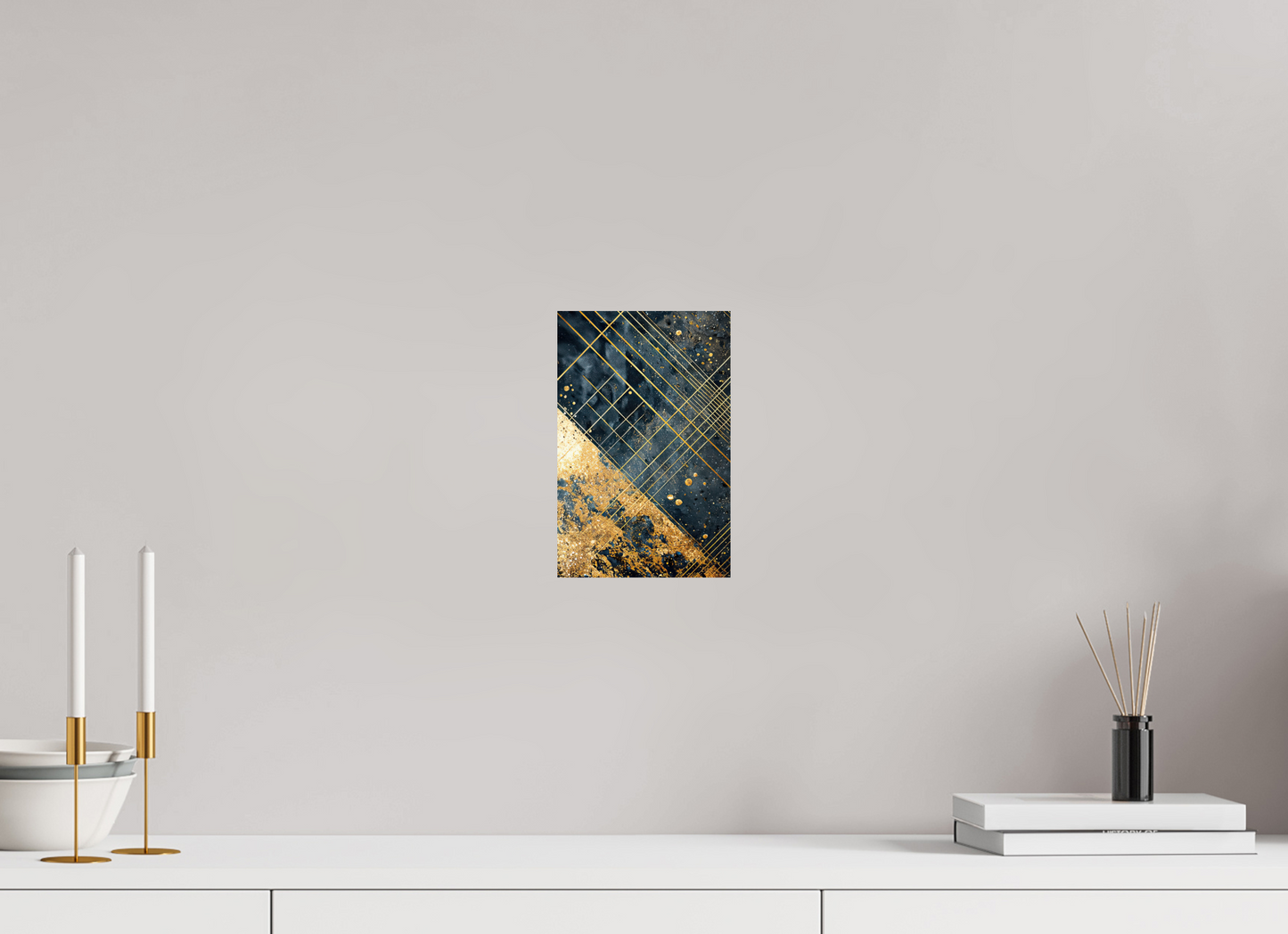 6 x 9.2″, Fine Art Print On Aluminum Dibond Art Deco Gold Lines
