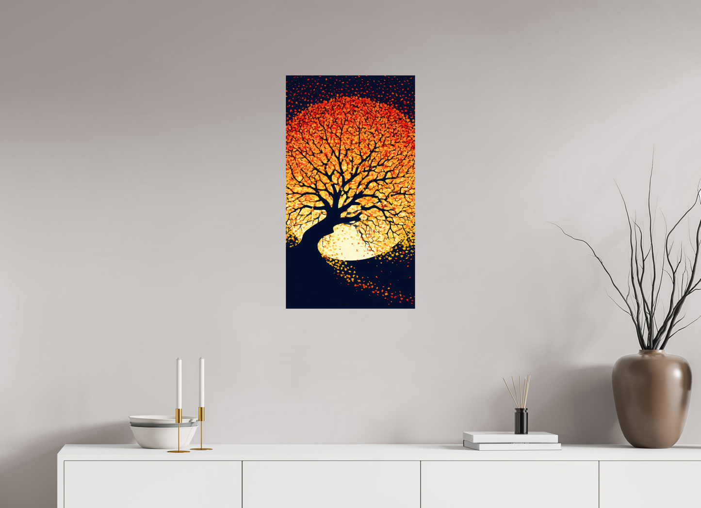 16 x 28.9″, Fine Art Print On Aluminum Dibond Autumn Moon