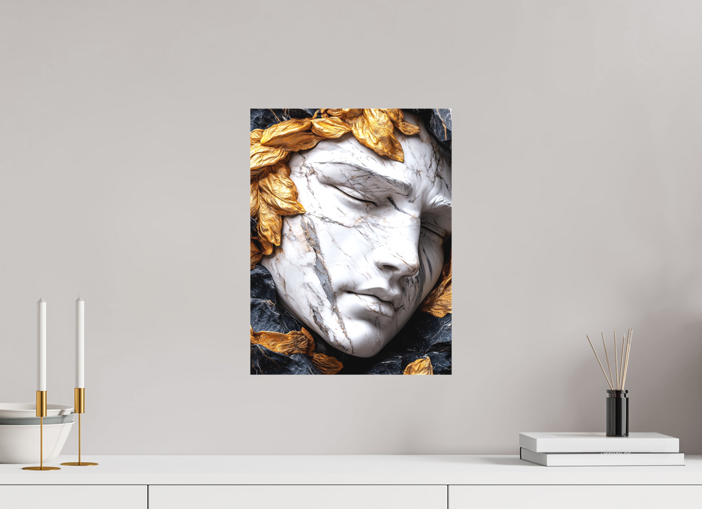 12 x 16″, Textile on Canvas Marble Face