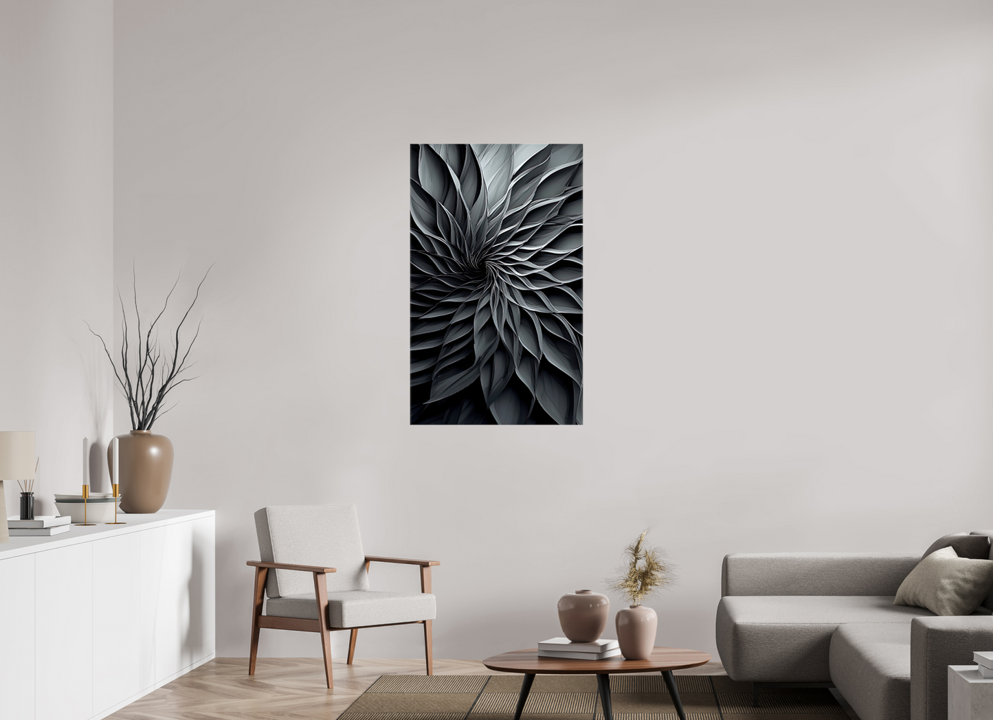 28 x 45.7″, Glossy Canvas Dark Flower 2