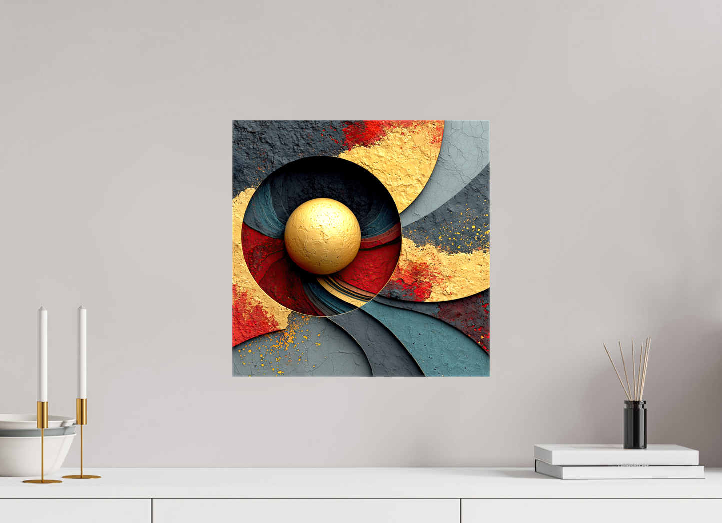 15 x 15″, Glossy Canvas Gold Ball