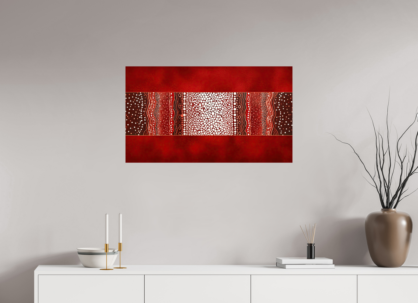 34.6 x 20″, Fine Art Print On Aluminum Dibond Red Layers 1