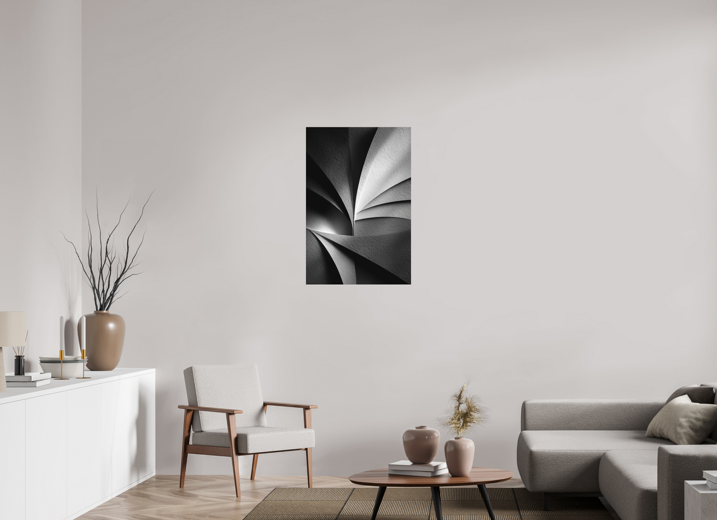 24 x 36″, Photo Print on Aluminum Backing Abstract B&W 1