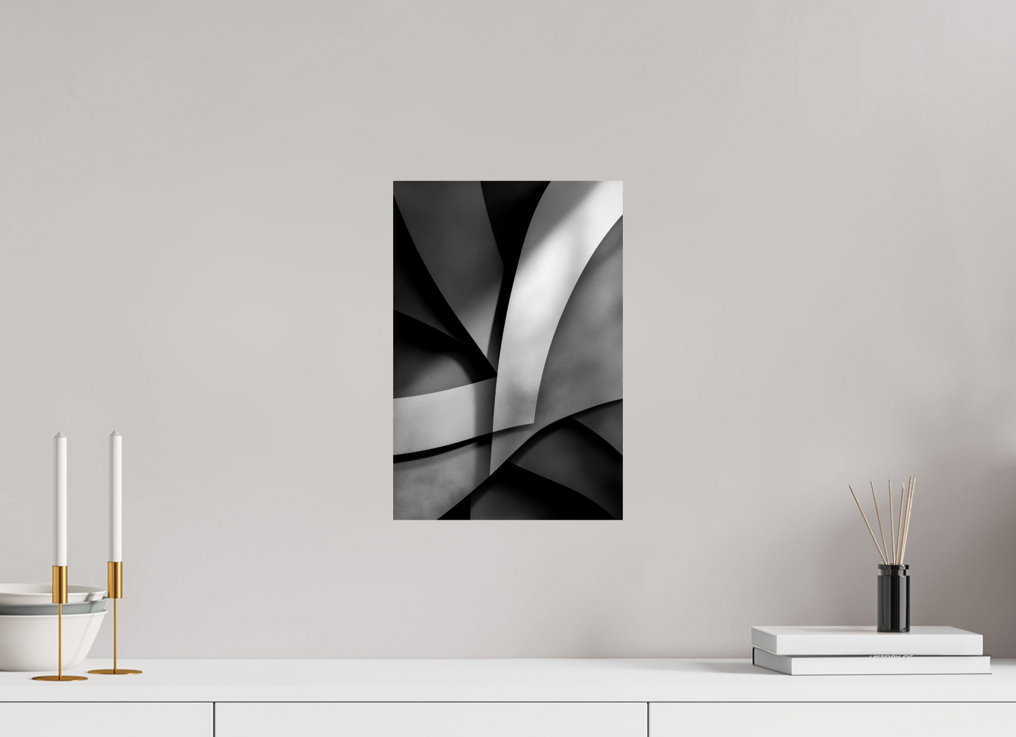 10 x 14.8″, Fine Art Print On Aluminum Dibond Abstract B&W 3