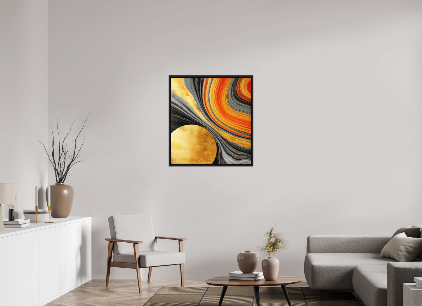 31 x 33.5″, Photo Print on Aluminum Backing with boarder Abstract Gold Geode