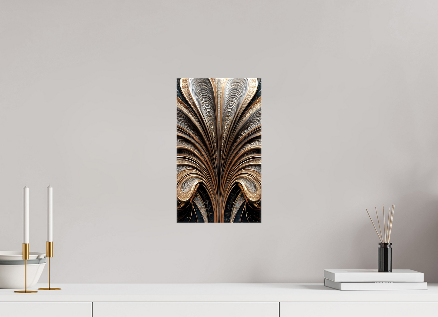 8 x 13.9″, Glossy Canvas Art Deco Abstract Flower 3