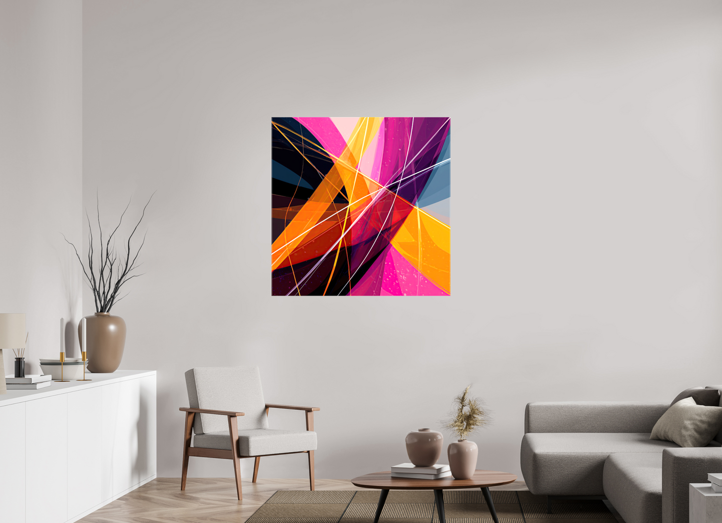 40 x 40″, Glossy Canvas Abstract Candy