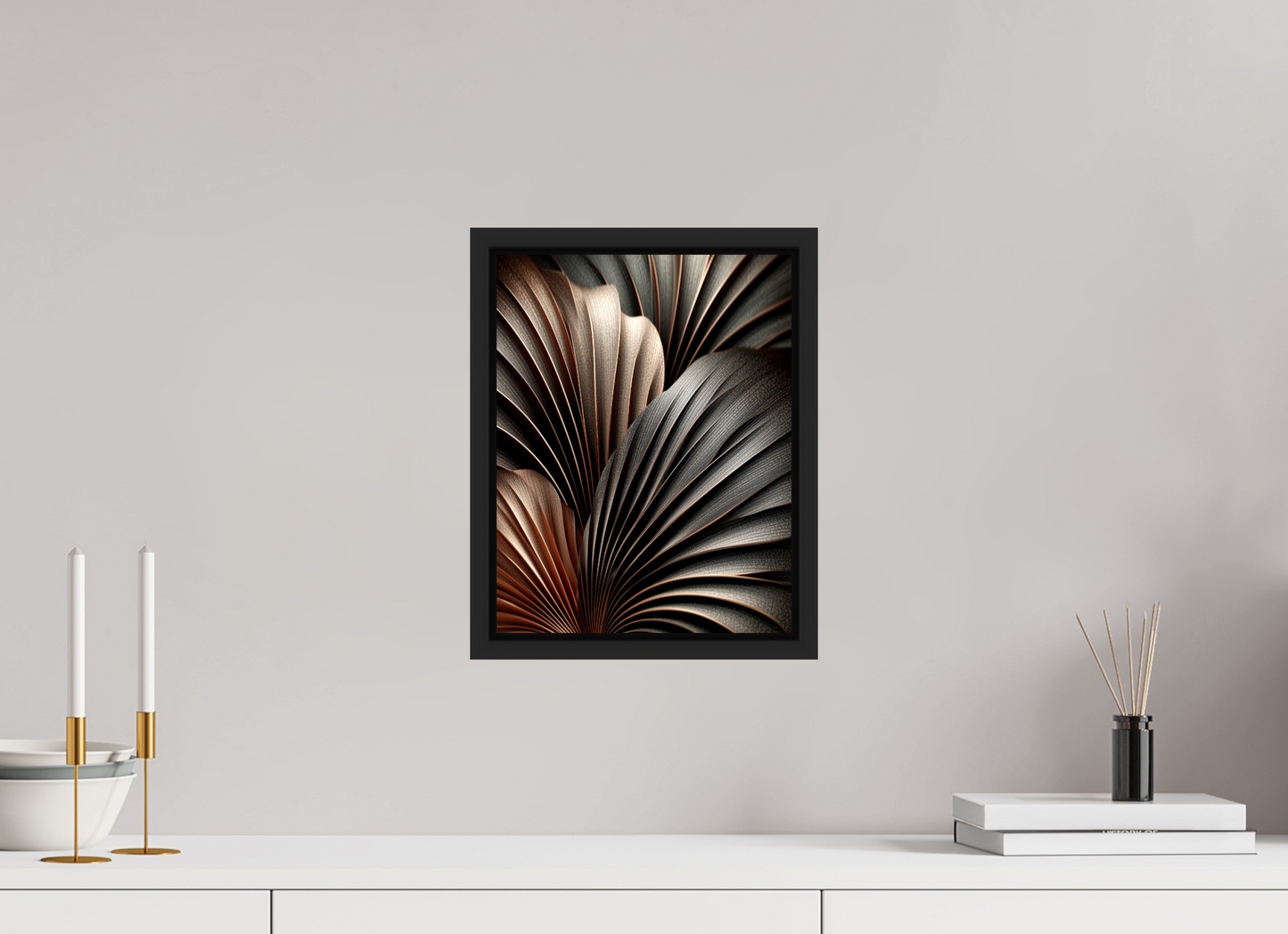 10 x 12.8″, Fine Art Print on Aluminum Dibond with Boarder Dark Leaves