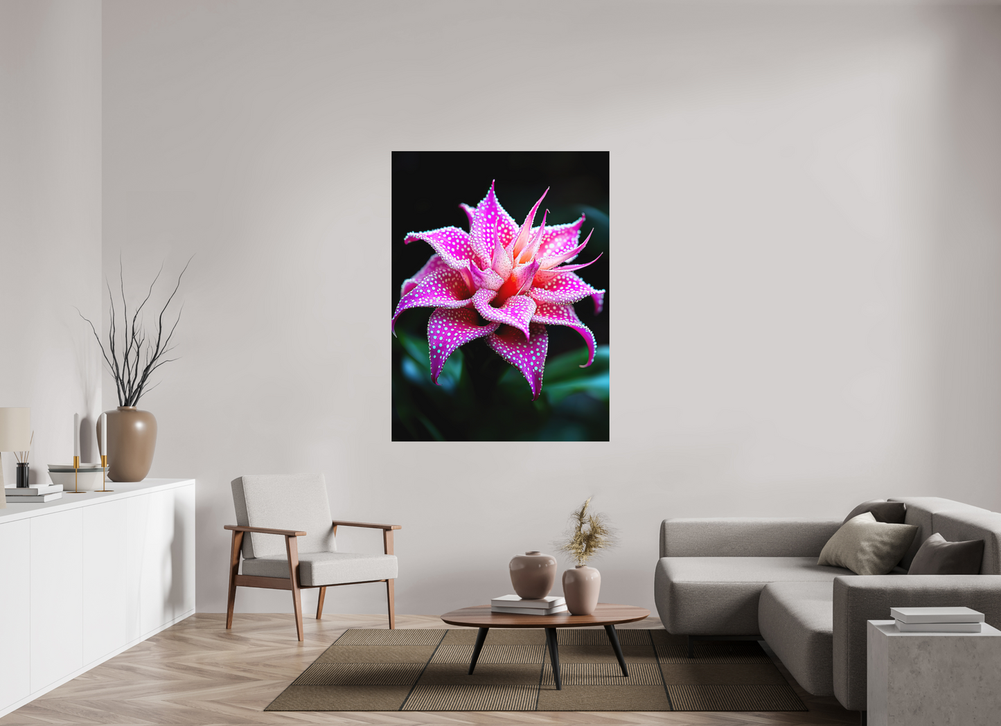 45 x 60″, Photo Print on Aluminum Backing Pink Mushroom Flower