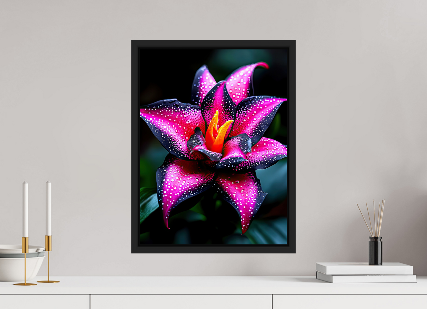 15 x 20″, Fine Art Print on Aluminum Dibond with Boarder Pink Poison Flower