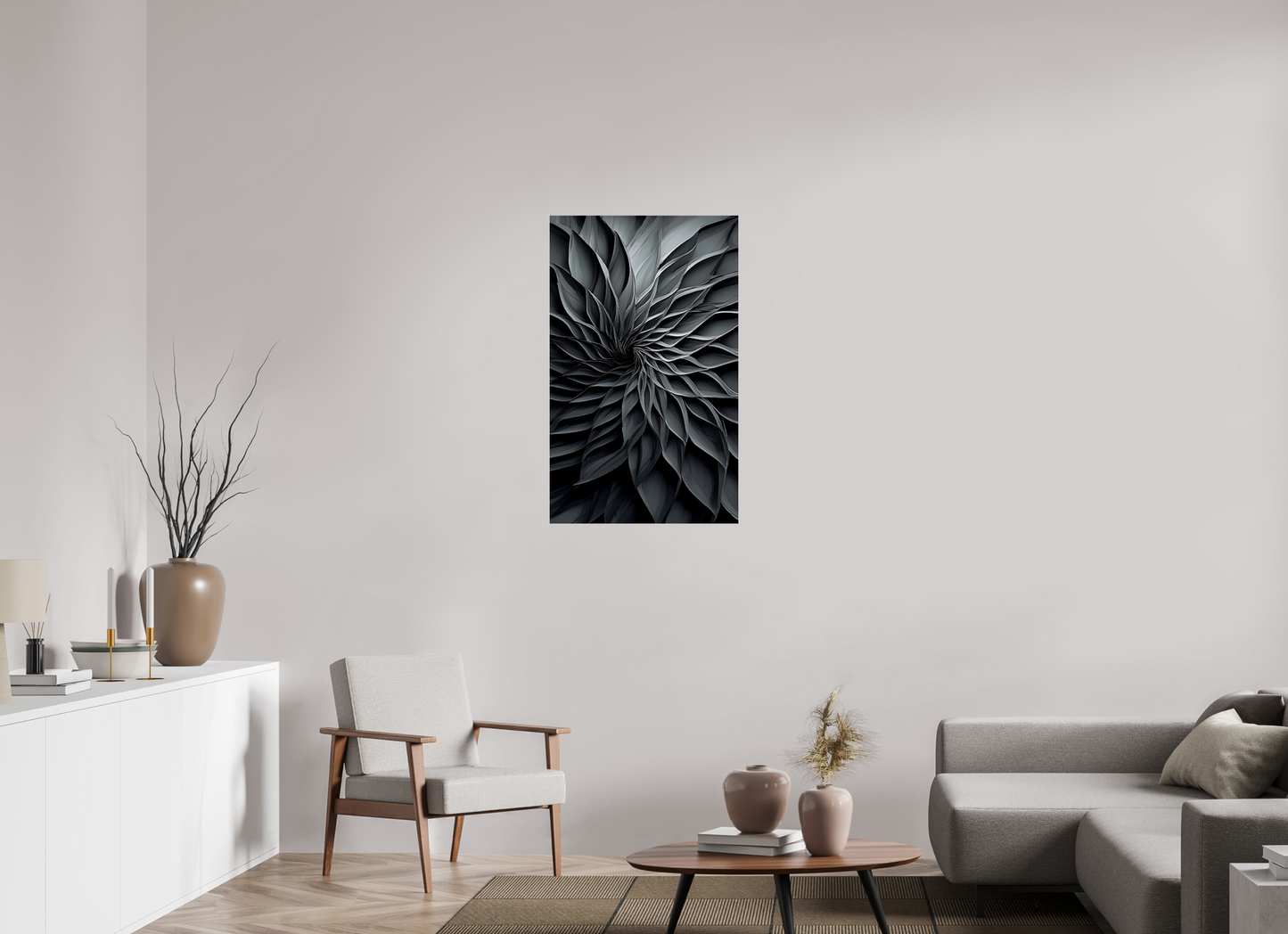 24 x 39.2″, Fine Art Print On Aluminum Dibond Dark Flower 2