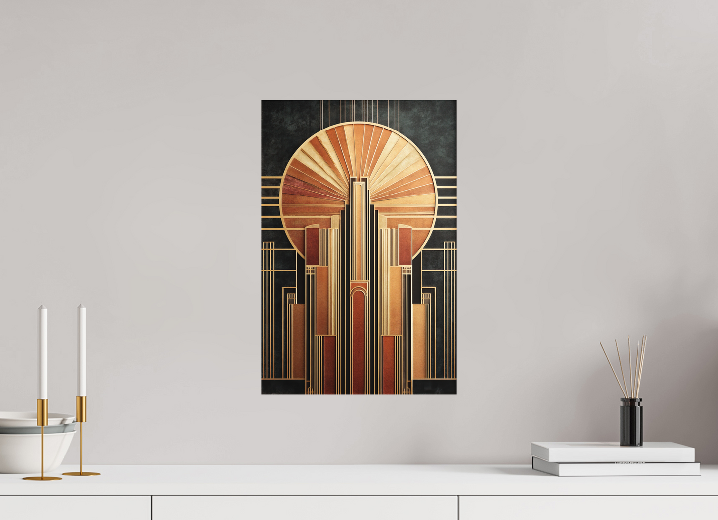 12 x 18.2″, Photo Print on Aluminum Backing Art Deco City 2