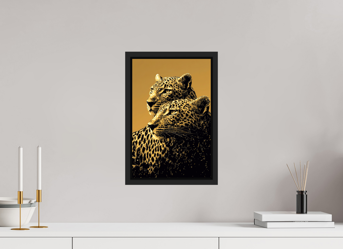 10 x 15.1″, Fine Art Print on Aluminum Dibond with Boarder Desert Cheetahs