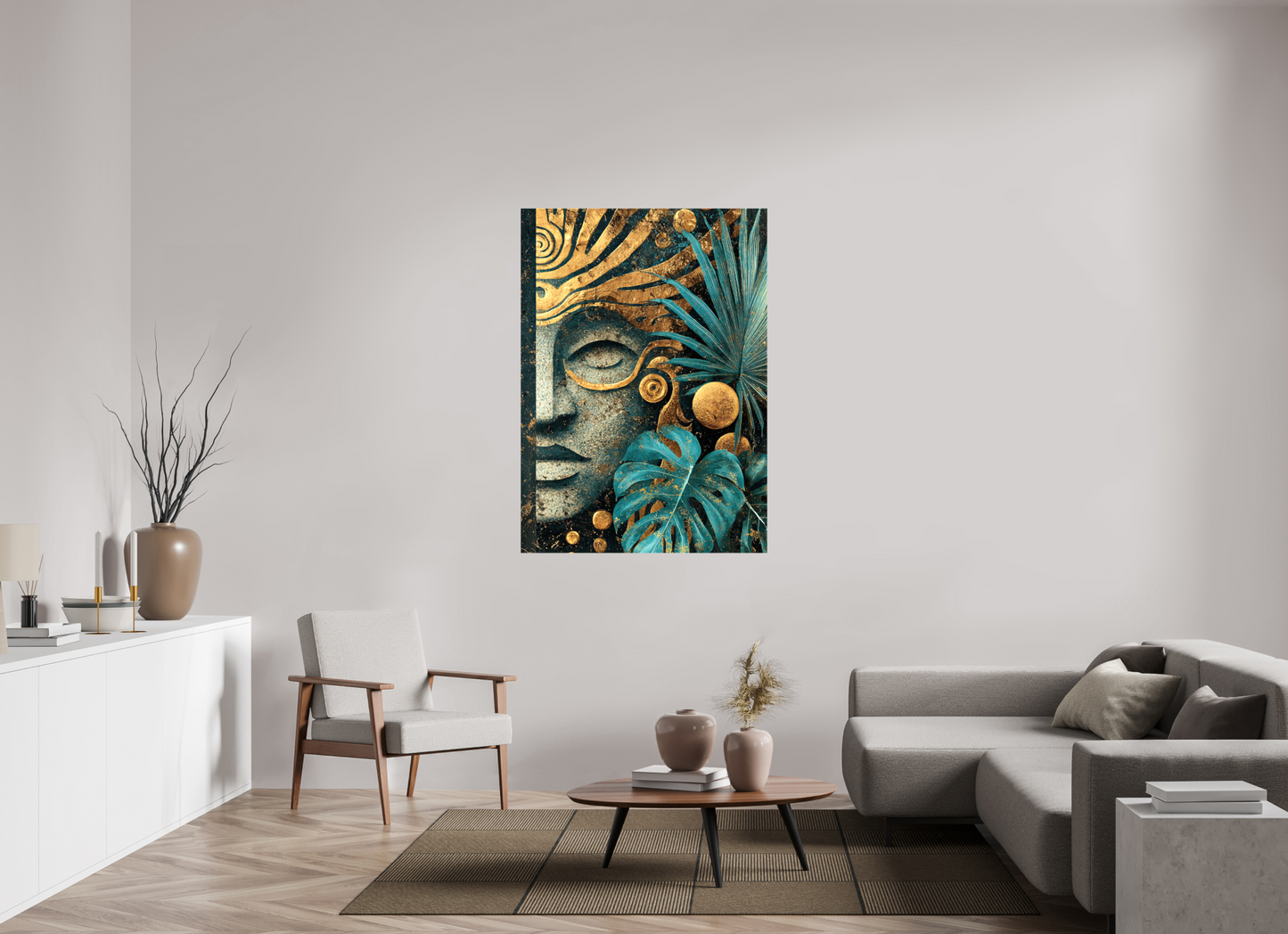 39 x 54.7″, Glossy Canvas Ancient Face 2