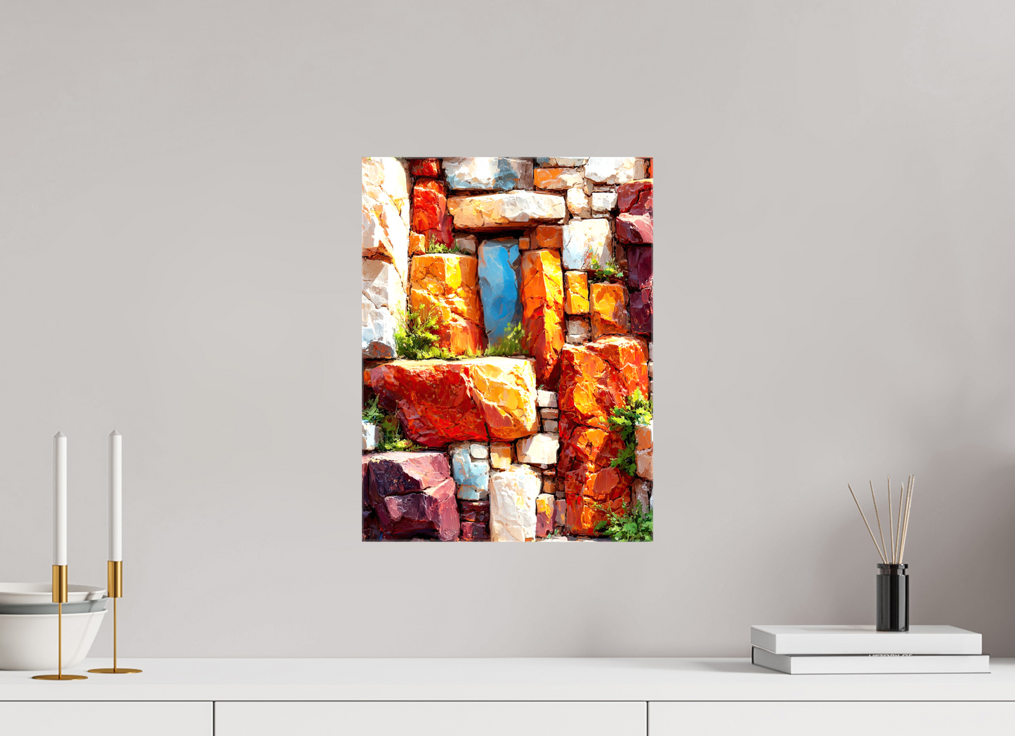 12 x 16″, Glossy Canvas Desert Rocks