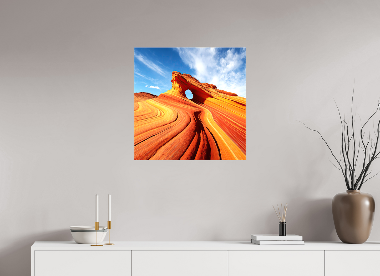 25 x 25″, Glossy Canvas Desert Rock Formation