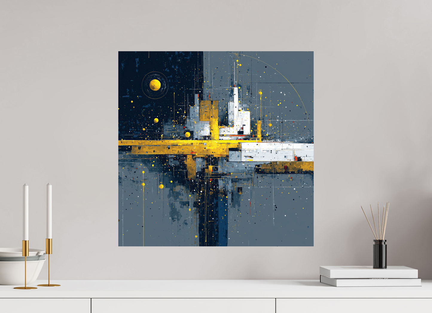 20 x 20″, Fine Art Print On Aluminum Dibond Abstract City