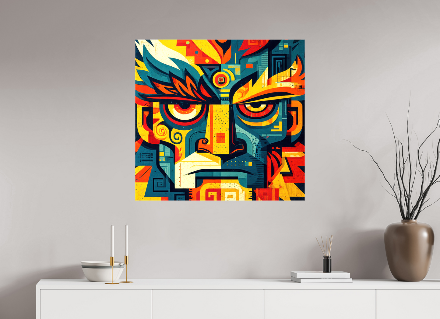 32.7 x 31″, Glossy Canvas Urban Tribal 3
