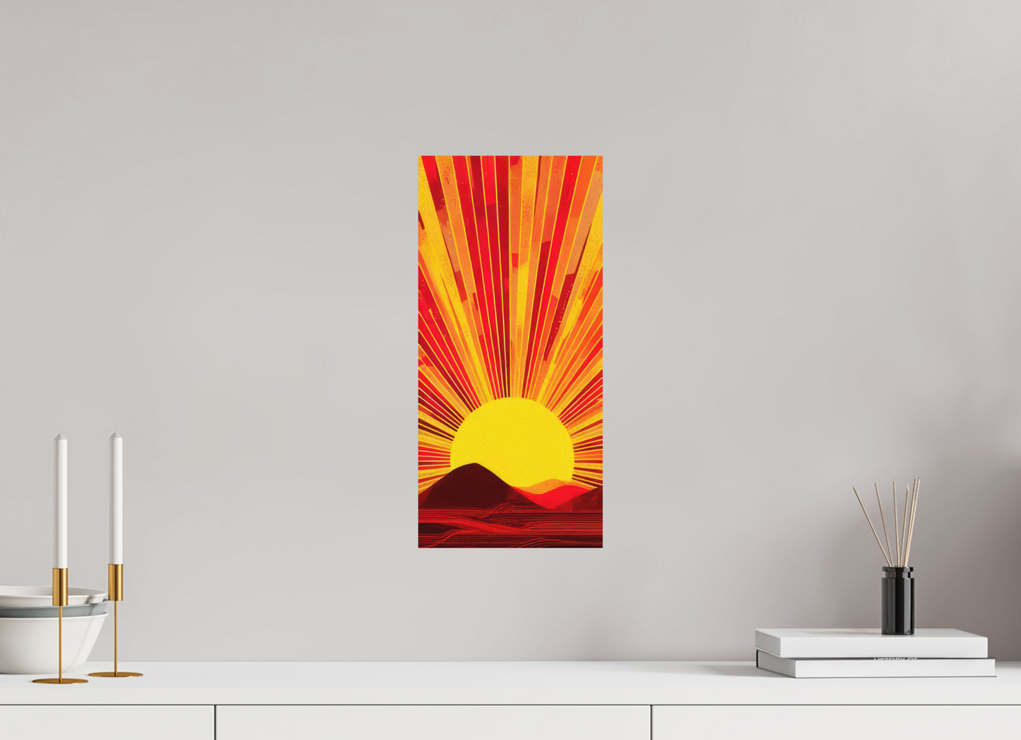 8 x 17″, Photo Print on Aluminum Backing Abstract Desert Sun