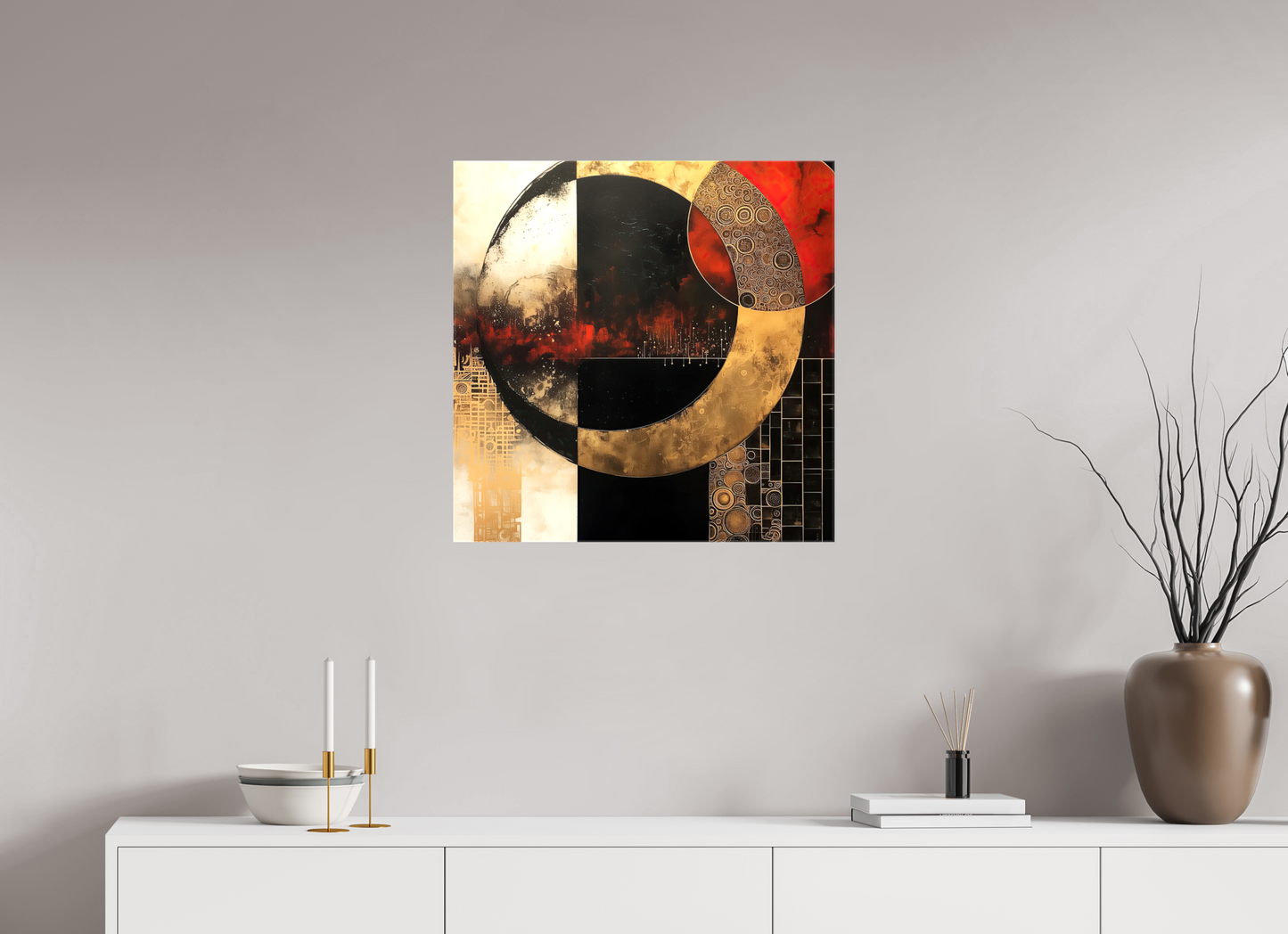 25 x 25″, Glossy Canvas Gold Blood Moon