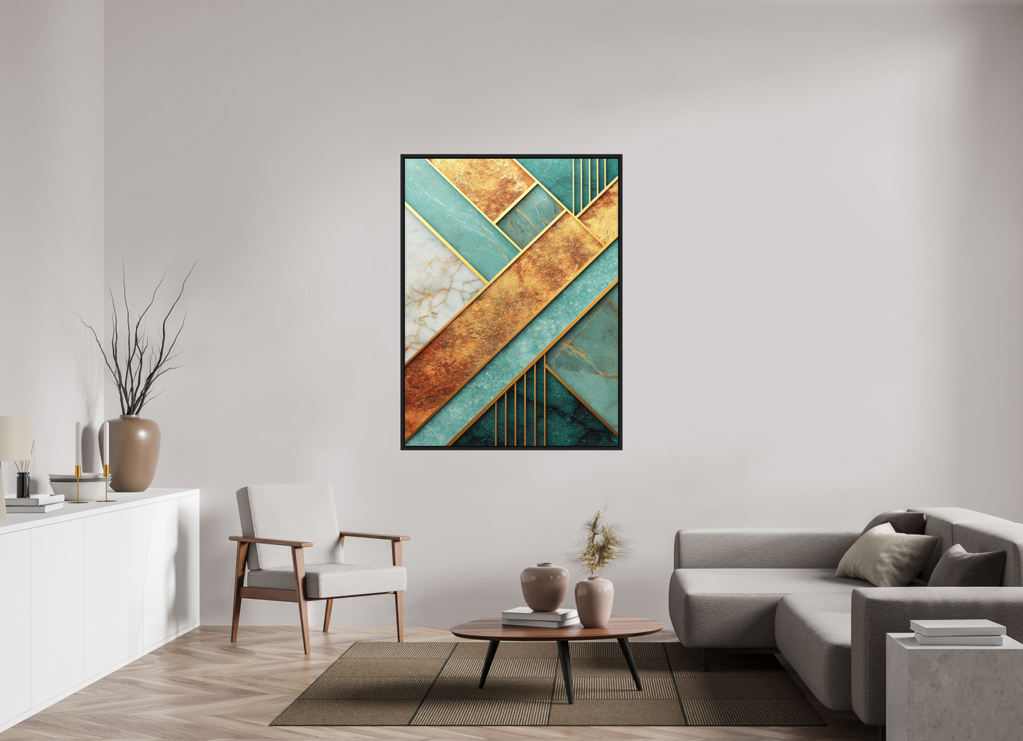 43 x 58″, Photo Print on Aluminum Backing with boarder Art Deco Atlantis