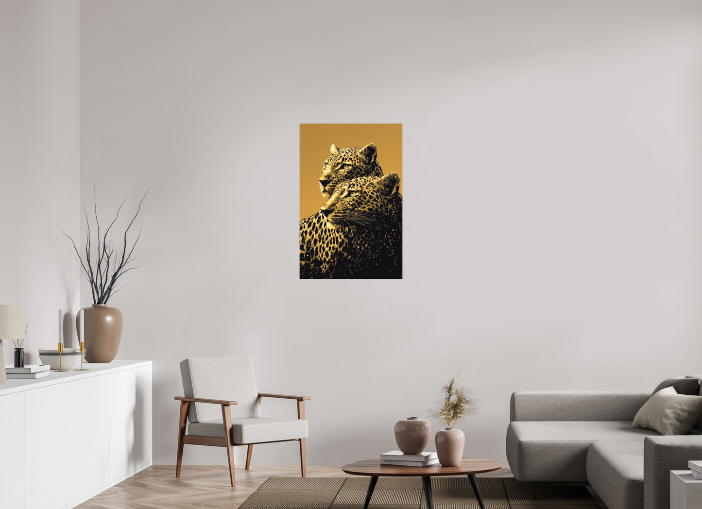 24 x 36.3″, Photo Print on Aluminum Backing Desert Cheetahs