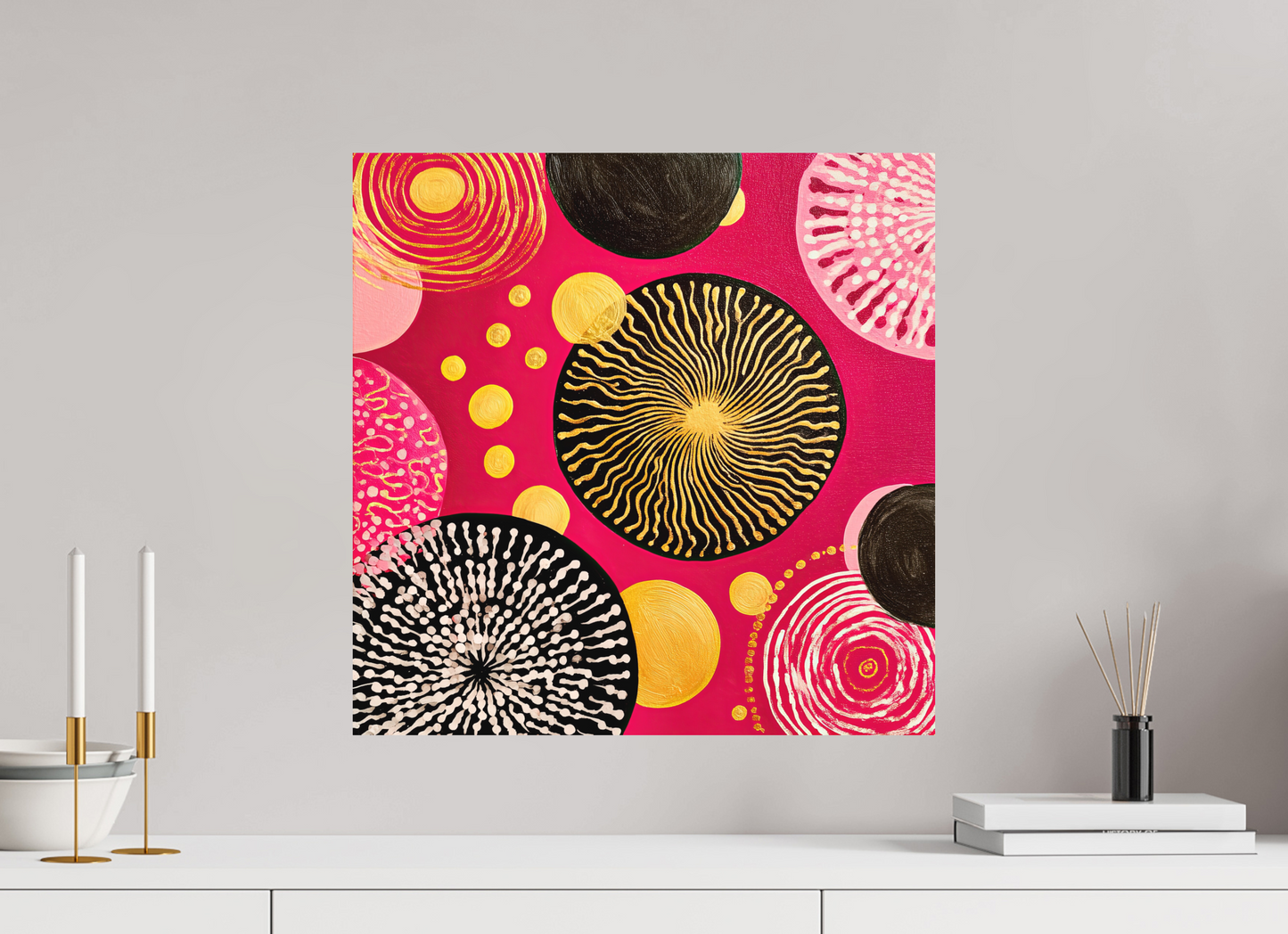 20 x 20″, Photo Print on Aluminum Backing Spores