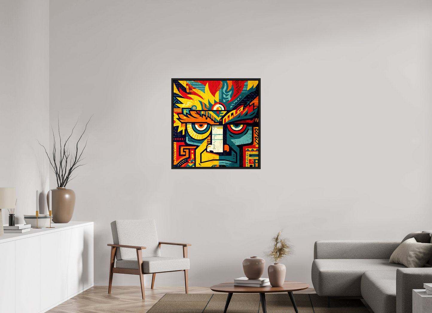 32 x 32.6″, Fine Art Print on Aluminum Dibond with Boarder Urban Tribal 2