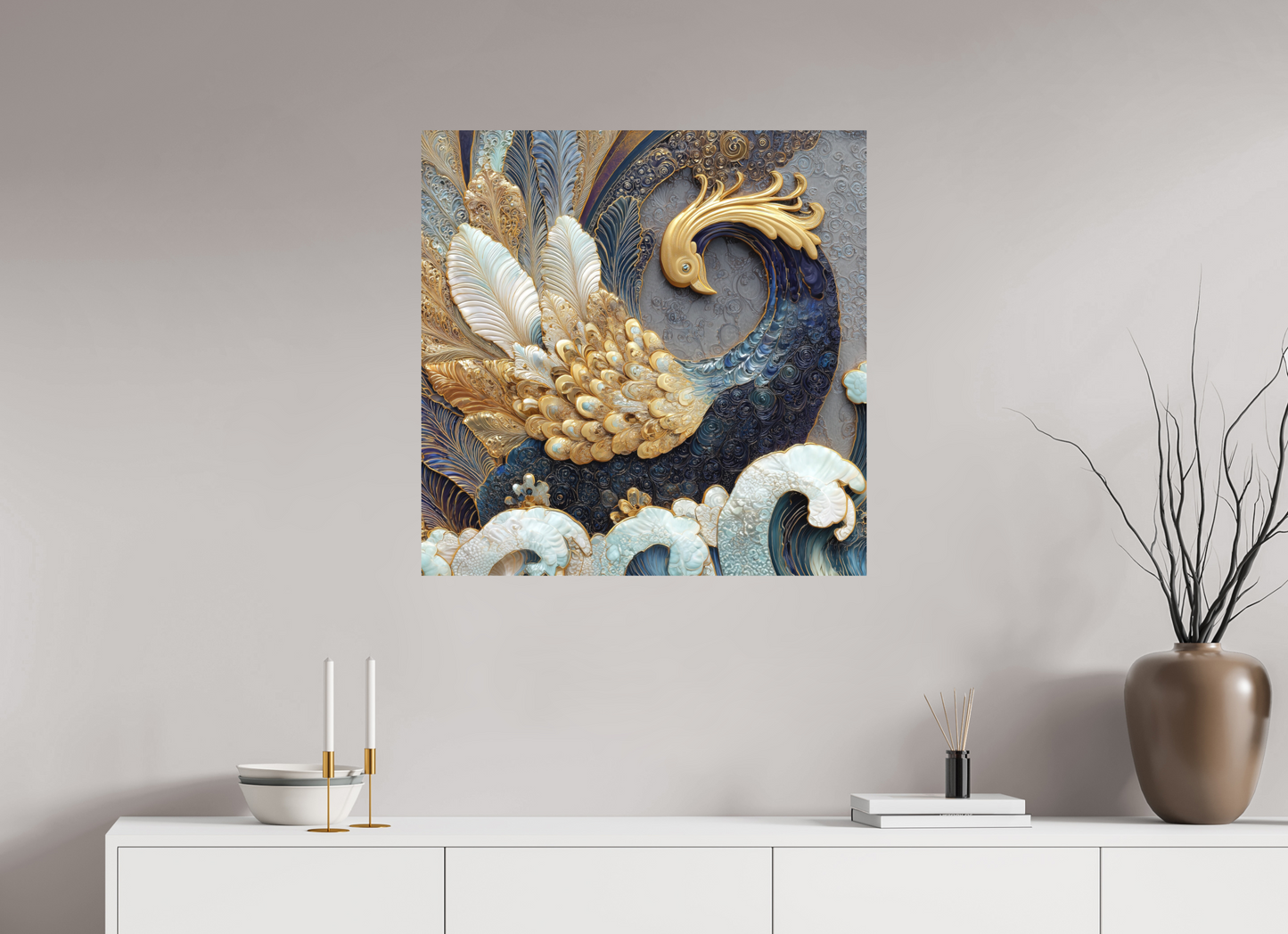 30 x 30″, Photo Print on Aluminum Backing Swan 2