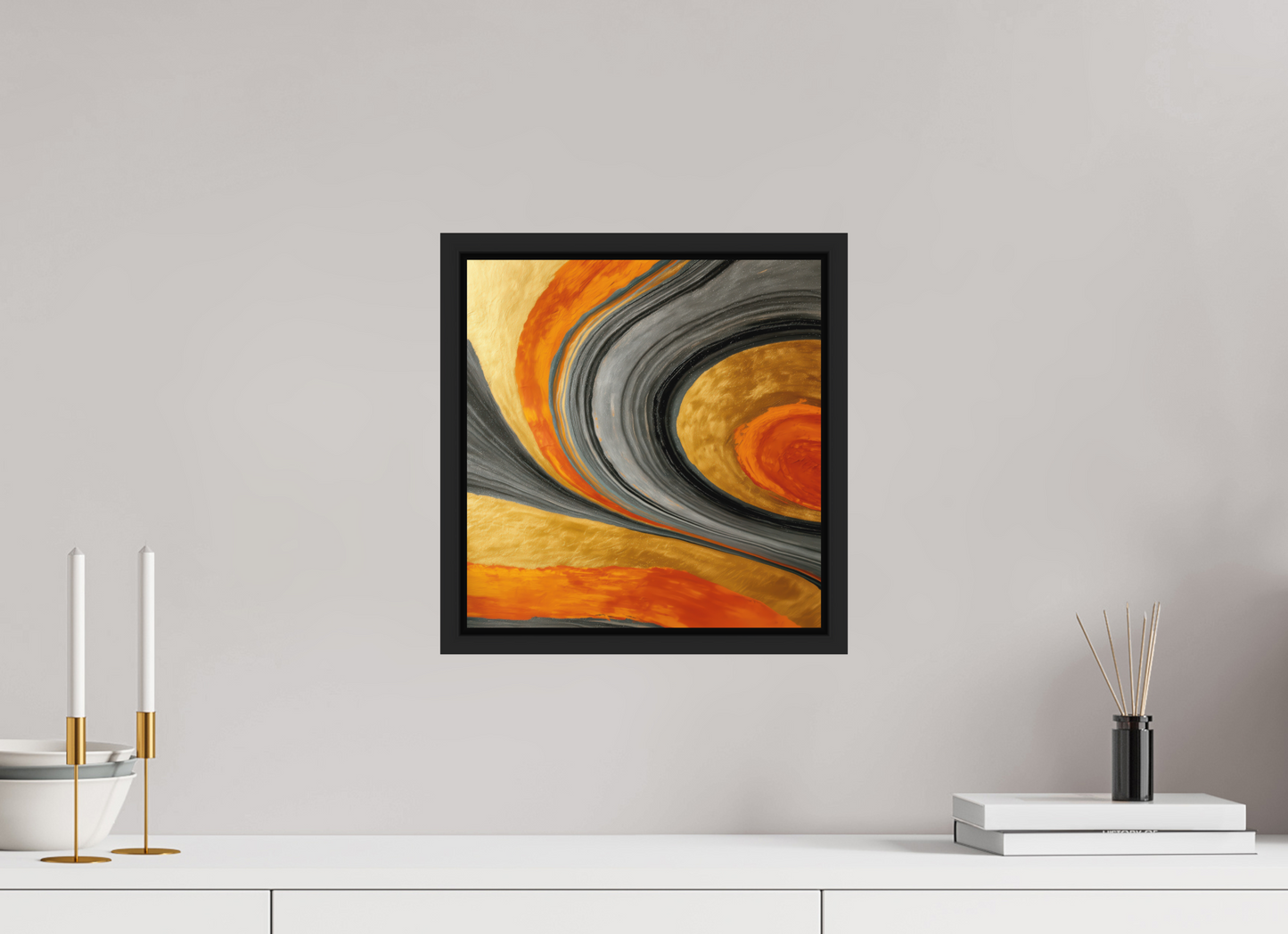 12 x 12.5″, Photo Print on Aluminum Backing with boarder Abstract Gold Geode 2