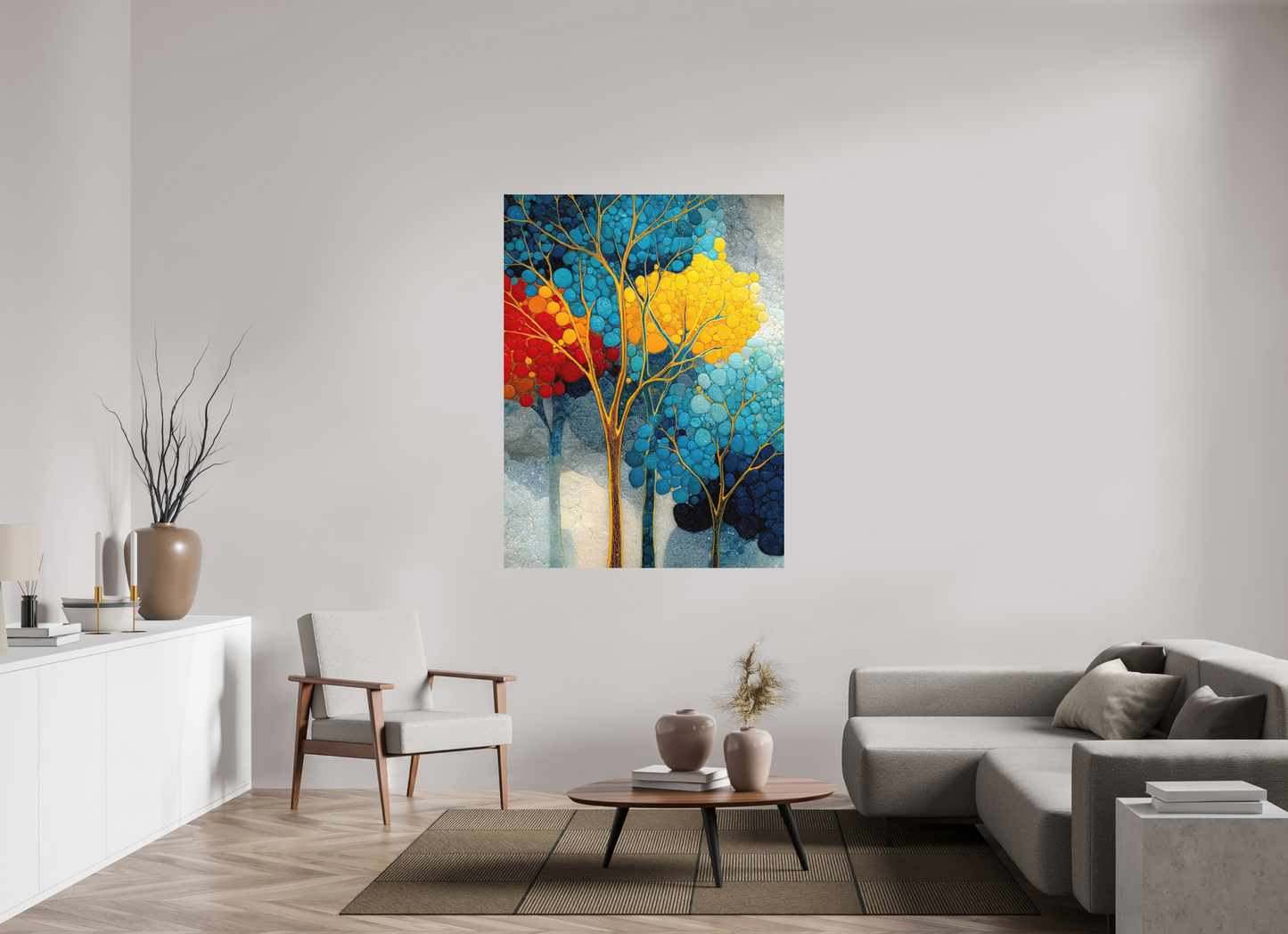 45 x 60″, Photo Print on Aluminum Backing City Trees