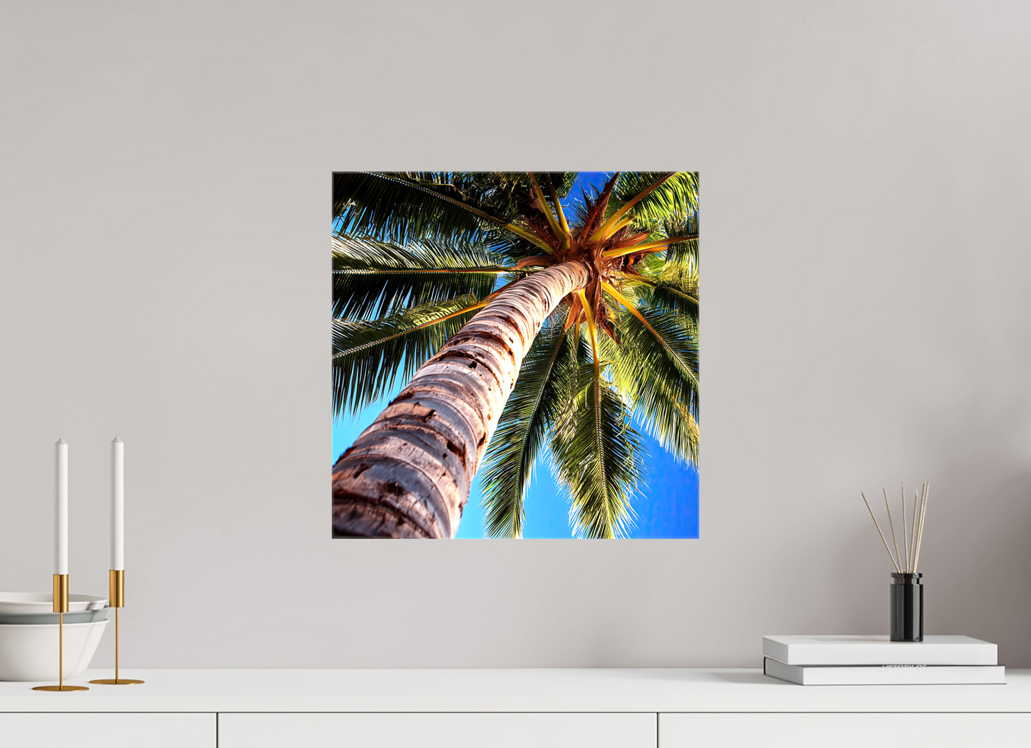 15 x 15″, Glossy Canvas Palm Tree