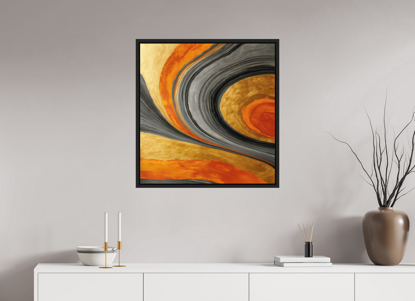 28 x 29.1″, Photo Print on Aluminum Backing with boarder Abstract Gold Geode 2