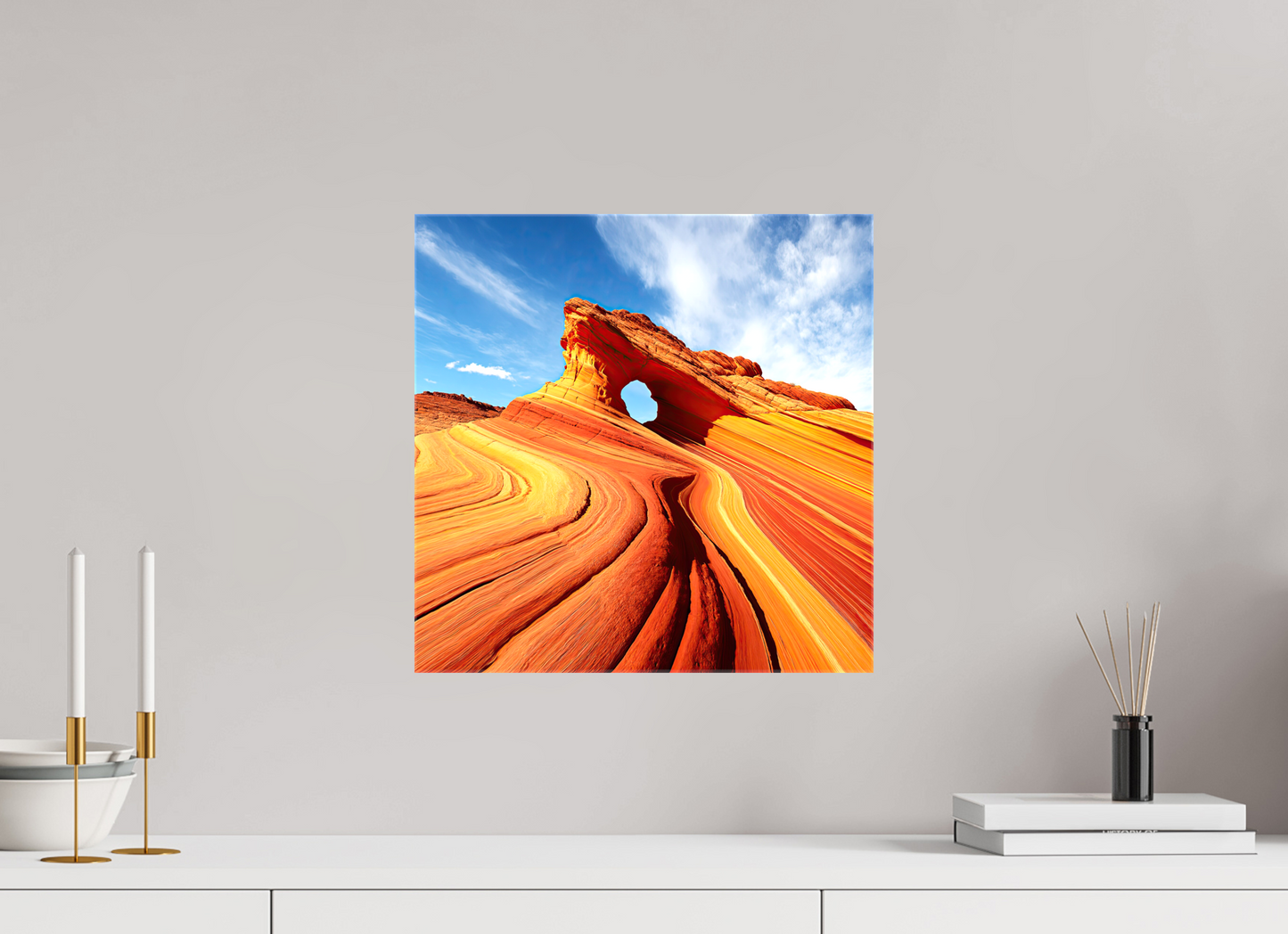15 x 15″, Glossy Canvas Desert Rock Formation
