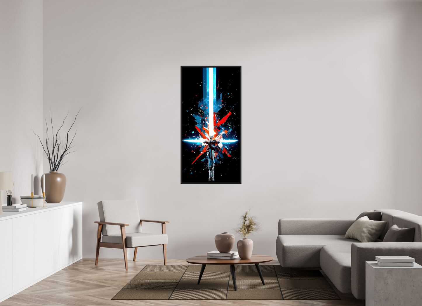 28 x 56″, Fine Art Print on Aluminum Dibond with Boarder Freedom Lightsaber