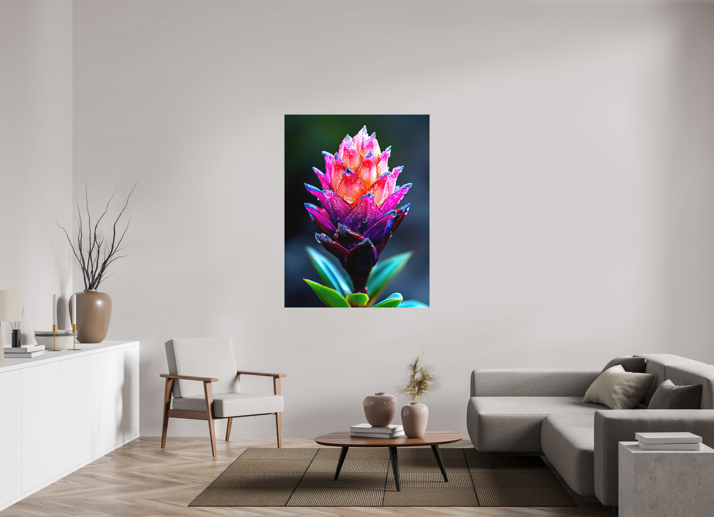42 x 56″, Photo Print on Aluminum Backing Tropical Pinecone Flower