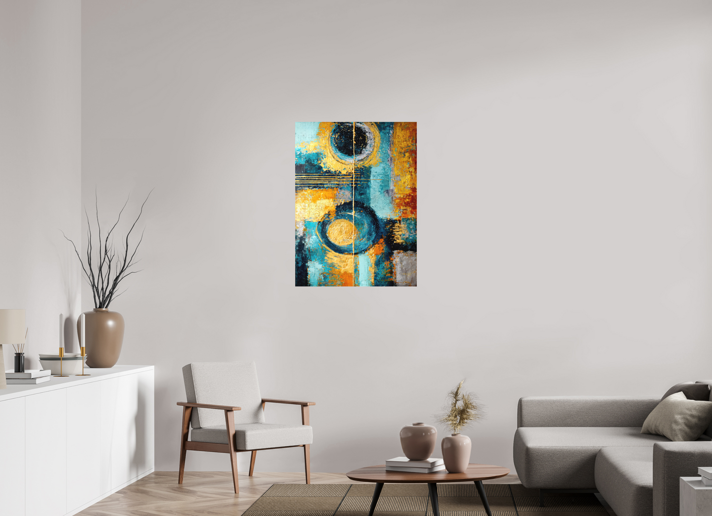 28 x 37.9″, Photo Print on Aluminum Backing Abstract Gold Paint